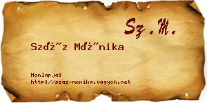 Száz Mónika névjegykártya